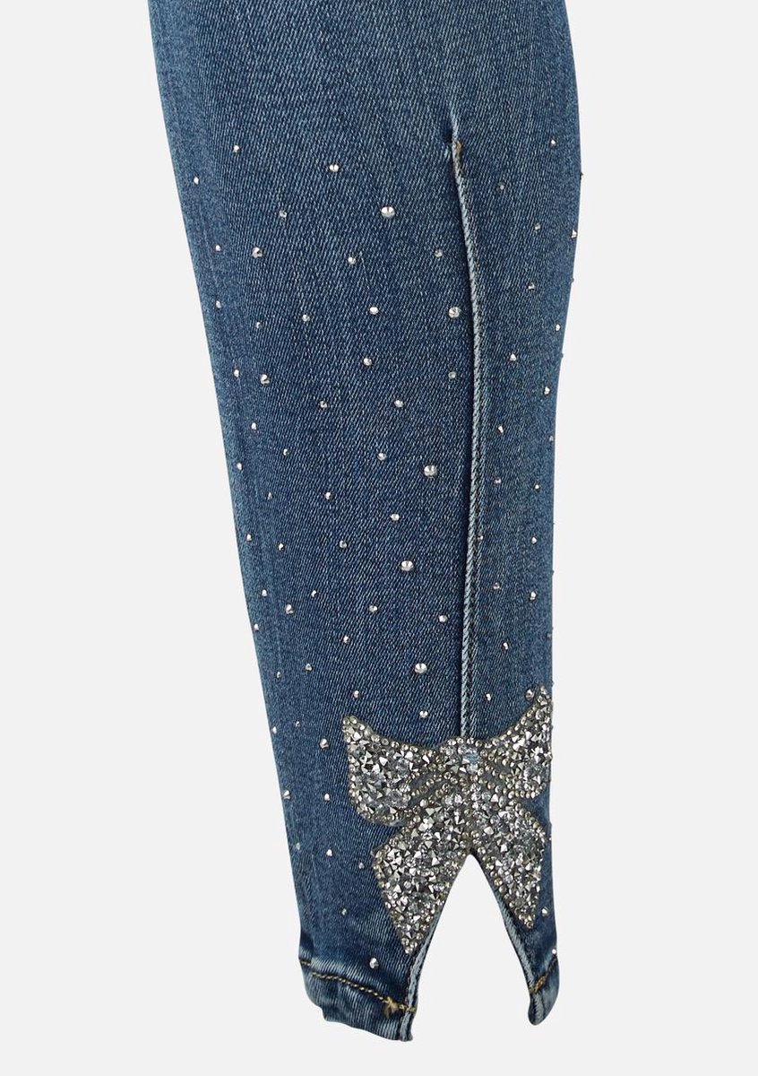 LOLALIZA Skinny jeans met strass steentjes - Blauw - Maat 42 | bol.com
