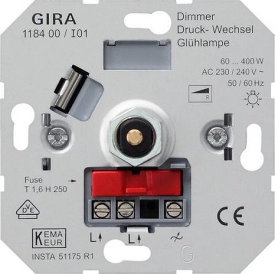Gira 118400 basisunit dimmer drukwissel 230V 60 400 watt