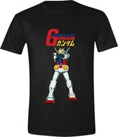 Gundam - Mobile Suit & Logo Heren T-Shirt - Zwart - XL