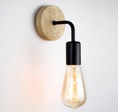 Retro Wandlamp Binnen - Vintage Lamp - Wandverlichting Interieur - Woonkamer Decoratie - Hout