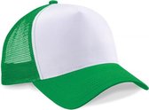 10x Truckers baseball caps groen/wit voor volwassenen - voordelige petjes/caps