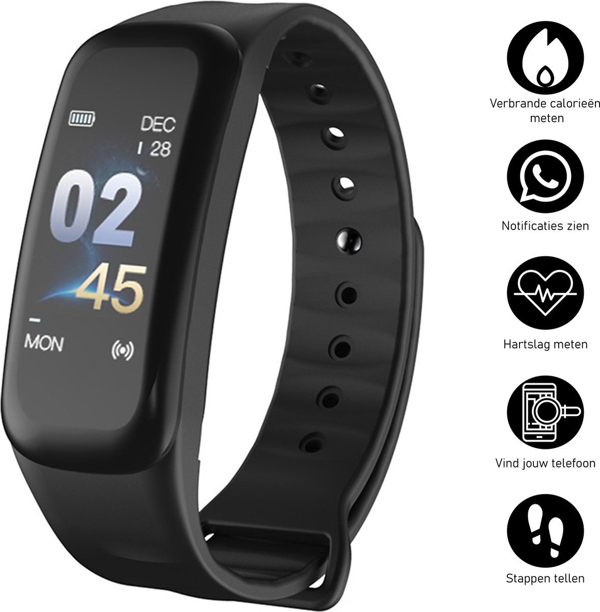 Activity tracker horloge met hartslagmeter Stappenteller