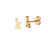 Goud Plated Oorknop Letter k