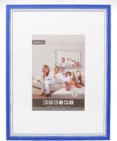 3D Houten Wissellijst - Fotolijst - 70x90 cm - Helder Glas - Blauw / Wit met Spacer