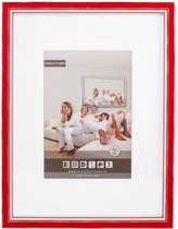 3D Houten Wissellijst - Fotolijst - 70x100 cm - Helder Glas - Rood / Wit met Spacer