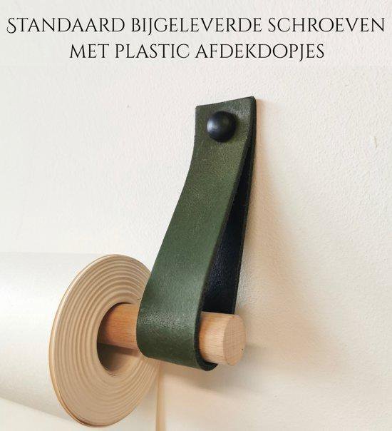 Tekenrol - aan leren lussen | CREME (Papierrol: wit, Roldrager: rondhout) NU MET: verstevigde afscheurstrook! (wandborden - tekstborden - tekenbord)