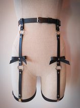 Mermaid Mysteries - BDSM Faux Leather Harness Bottom / Kunstleren Harnas - Zwart & Verstelbaar