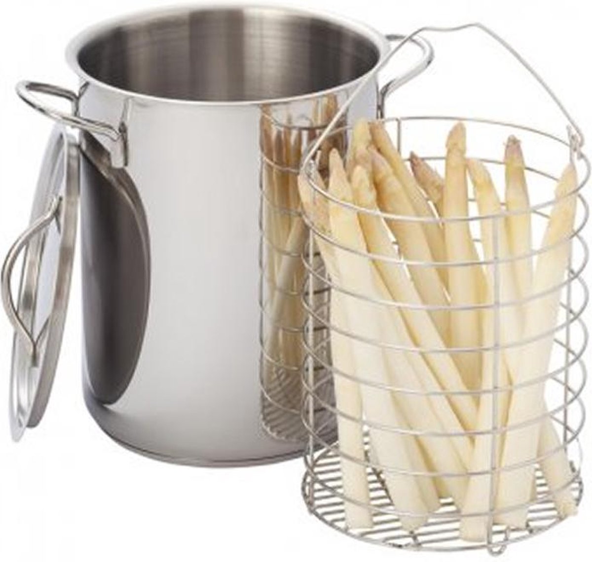 APACALI 1 stuk aspergepan, spaghettipan met zeef, 3 liter pastoofpot, 16 cm pastabop, pan voor het koken van asperges of spaghetti van roestvrij staal