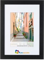 Vlakke Houten Wissellijst - Fotolijst - 45x60 cm - Ontspiegeld Kunstglas - Zwart Eiken - 25 mm