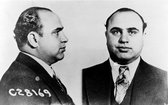 ✅ Al Capone • Mugshot Canvas 150x100 cm • Foto print op Canvas schilderij ( Wanddecoratie woonkamer / slaapkamer / keuken / kantoor / bar / restaurant ) / Al Capone Canvas Schilder