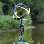 Statue de jardin - statue en bronze - Homme au cadran solaire - Bronzartes - hauteur 70 cm