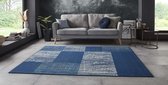 Vloerkleed blokken patchwork - blauw 80x150 cm