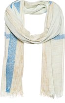 Blauwe sjaal - Ingeweven blauwe streep - 100% Katoen