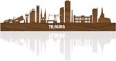 Skyline Tilburg Notenhout - 120 cm - Woondecoratie design - Wanddecoratie - WoodWideCities