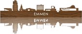 Skyline Emmen Notenhout - 100 cm - Woondecoratie - Wanddecoratie - Meer steden beschikbaar - Woonkamer idee - City Art - Steden kunst - Cadeau voor hem - Cadeau voor haar - Jubileum - Trouwerij - WoodWideCities