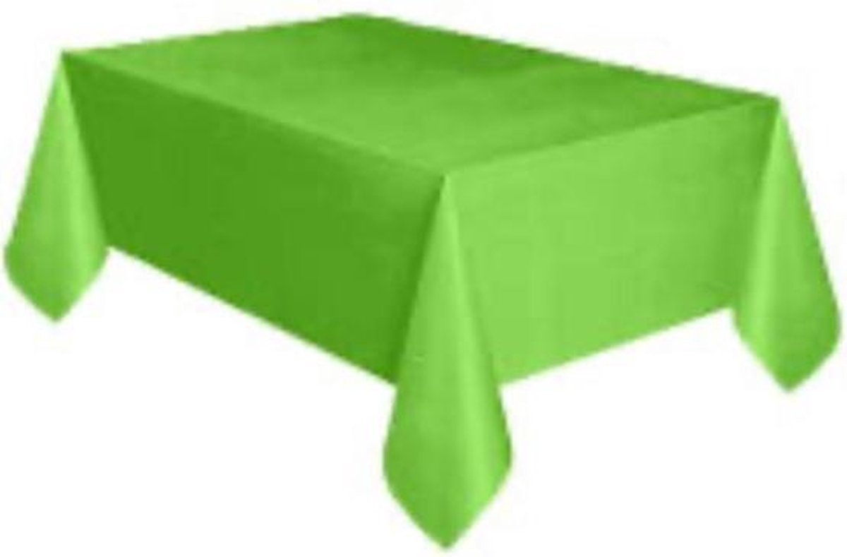 Tafelkleed Plastic groen XL 137x274cm / Let op dit is dun plastic geen tafelzeil