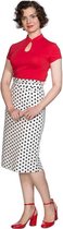 Dancing Days Rok -L- POLKA FRILL PENCIL SKIRT Wit