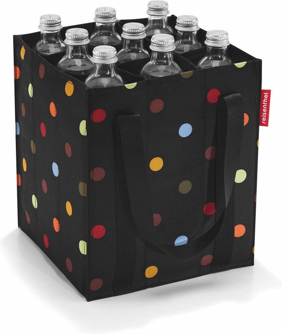 Reisenthel Bottlebag Flessentas - 9 Flessen 1Ltr - 1L - Dots Zwart