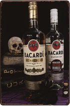 Wandbord Retro Vintage Wand Bord Muur Kamer Decoratie Metaal Emaille Reclame Wandborden Tekst Mancave Metalen Bord Bacardi Skull 30x20cm