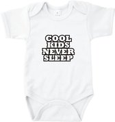 Rompertjes baby met tekst - Cool kids never sleep - Romper wit - Maat 50/56 * baby cadeau * kraamcadeau * rompertjes baby * rompertjes baby met tekst