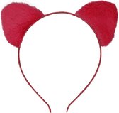 Jessidress Haarband Haar diadeem met katten oren - Fushia