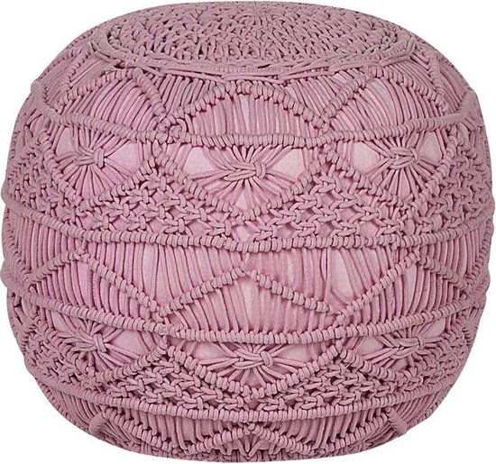 KAYSERI - Poef - Roze - 40 cm - Katoen