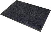 Wash & Clean "Natural", 100 % katoen droogloop mat, kleur "Charcoal", machine wasbaar 30°, 60 cm x 40 cm