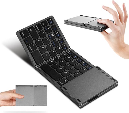 Opvouwbaar Bluetooth Toetsenbord met Touchpad – Ultradun Foldable Keyboard  – Bluetooth... | bol
