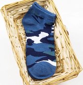 Camouflage enkelsokken blauw Unisex Enkelsokken maat 36 - 45