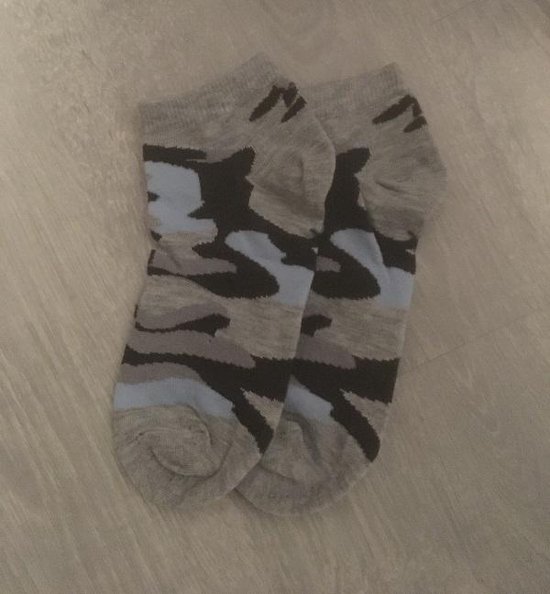 Camouflage enkelsokken grijs Unisex Enkelsokken maat 36 - 45