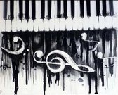 diamond painting 30x40 cm piano muzieknoten