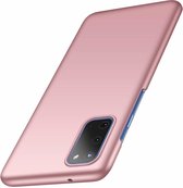 Slim case geschikt voor Samsung Galaxy S20 - roze + glazen screen protector