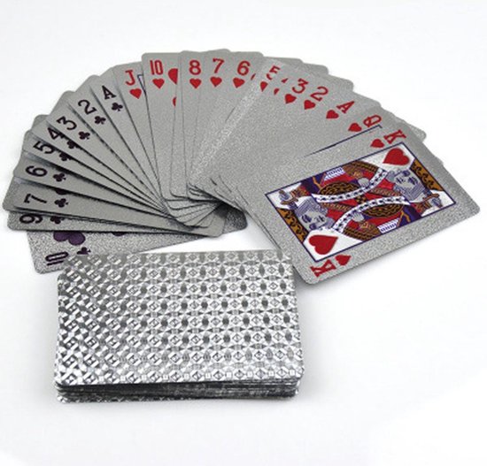 Luxe zilveren Speelkaarten - Waterdichte Speelkaarten - Pokerkaarten - Speelkaarten - Kaarten - Waterproof kaarten - Geplastificeerd - Competitief - Spelletjes -