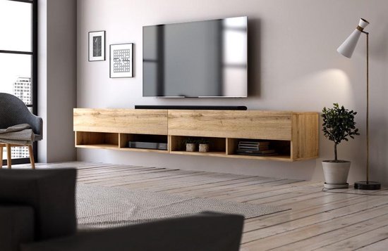 Hangend Tv Meubel Eiken 200 cm - Modern Design | bol.com