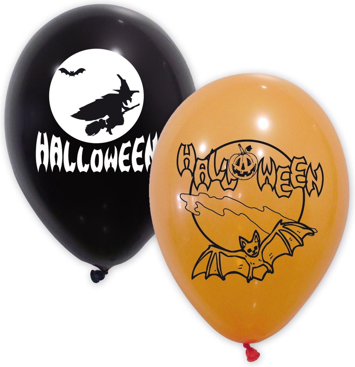 GLOBOLANDIA - 10 zwarte en oranje latex Halloween ballonnen