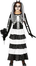 FIESTAS GUIRCA, S.L. - Zwart en wit skelet bruid kostuum voor meisjes - 140/146 (10-12 jaar)