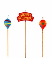 Verjaardagskaarsjes Happy Birthday Ballonnen 26cm 3st