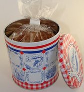 6 X Stroopwafelblik ‘ Oud Hollandse tegeltjes’ incl pakje à 10 stuks