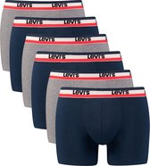 Levi Sportswear Logo (6-pack) Onderbroek - Maat M  - Mannen - donker blauw/grijs/rood