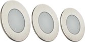 Twilight HYDRO 3-pack IP65 LED inbouwspots (brushed nickel), inclusief 3x ingebouwde 5W LED lamp - 4000K (neutraal wit), 5 jaar garantie, 30 000 branduren, badkamerspot