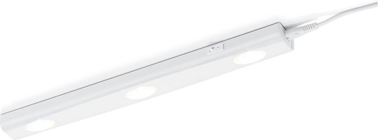 LED Keukenkast Verlichting - Trion Arigany - 3W - Koppelbaar - Warm Wit 3000K - 3-lichts - Rechthoek - Mat Wit