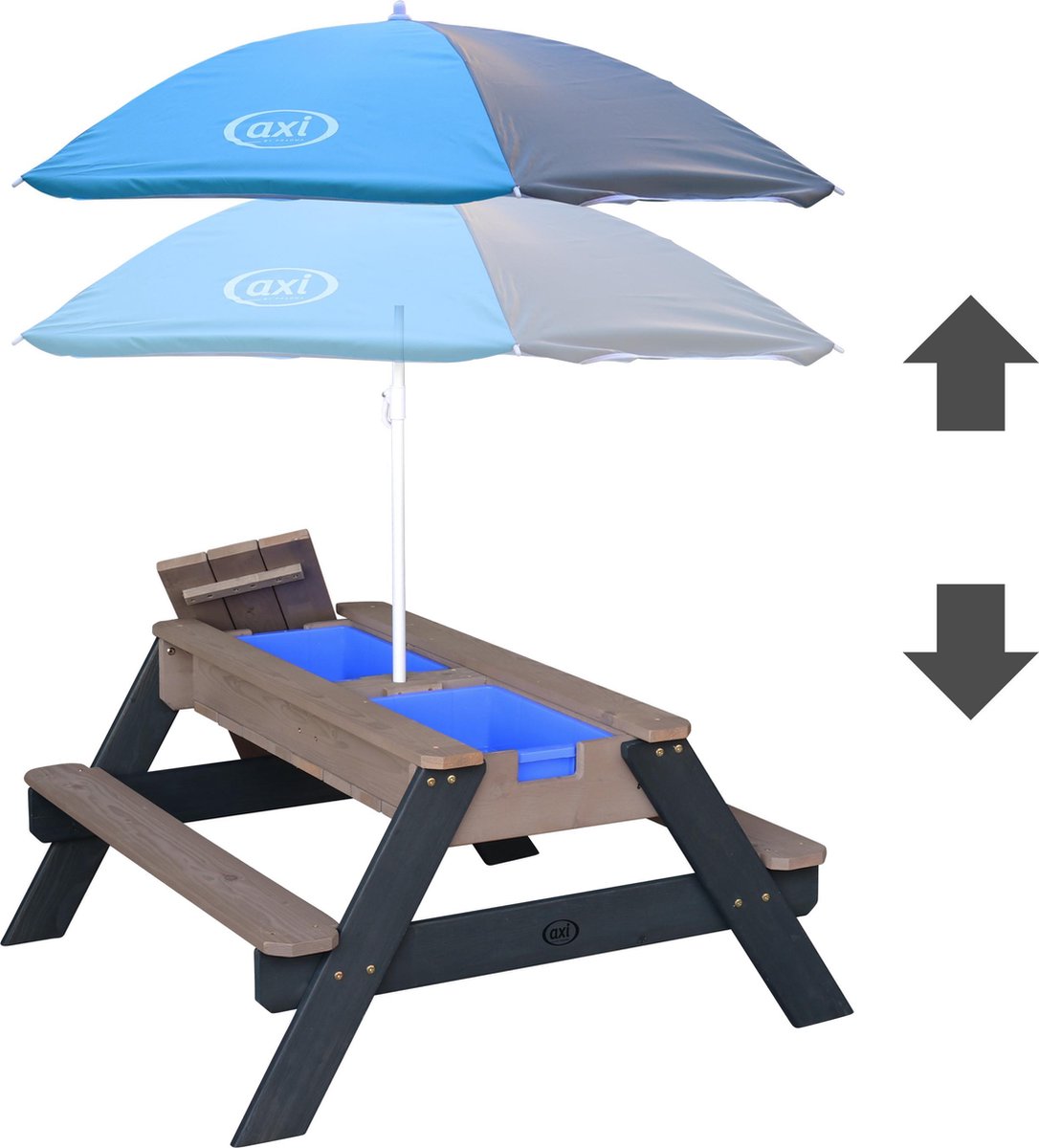 AXI Nick Zand & Water Picknicktafel in Antraciet/Grijs - Verstelbare Parasol - FSC Hout - Picknick tafel voor kinderen van hout — afbeelding 9