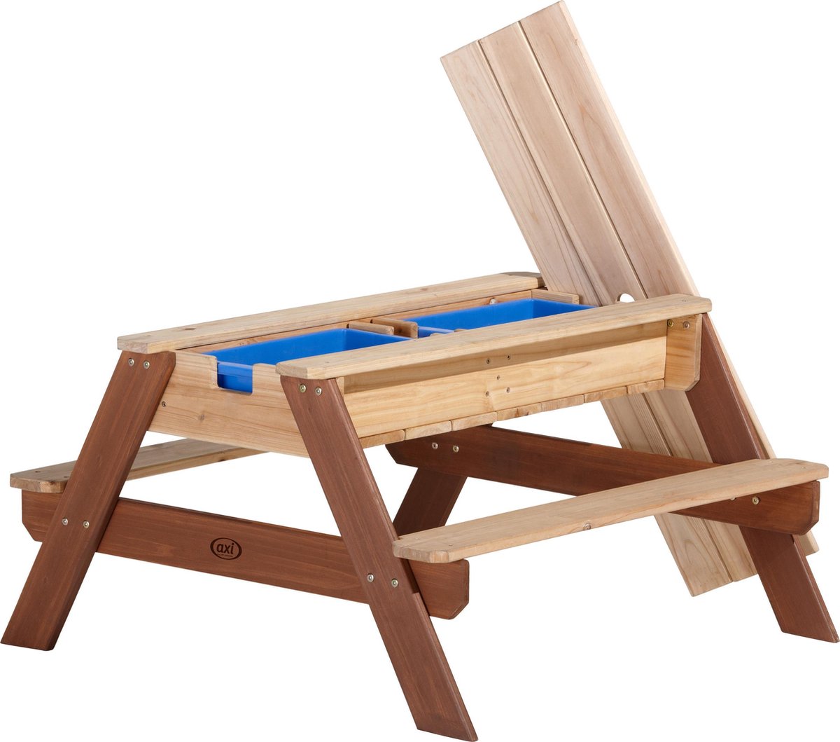 AXI Nick Zand & Water Picknicktafel in Bruin - Met in hoogte verstelbare Parasol in Blauw/Wit - Multifunctionele Picknick tafel van FSC hout - Picknick tafel voor kinderen van hout — afbeelding 14
