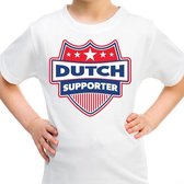 Nederland / Dutch schild supporter  t-shirt wit voor kinder XS (110-116)