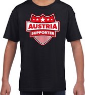 Oostenrijk / Austria schild supporter  t-shirt zwart voor kinder M (134-140)