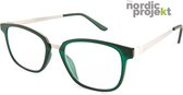 Nordic Projekt NPBB Leesbril Alingsas +2.00 Groen met zilverkleurig metaal