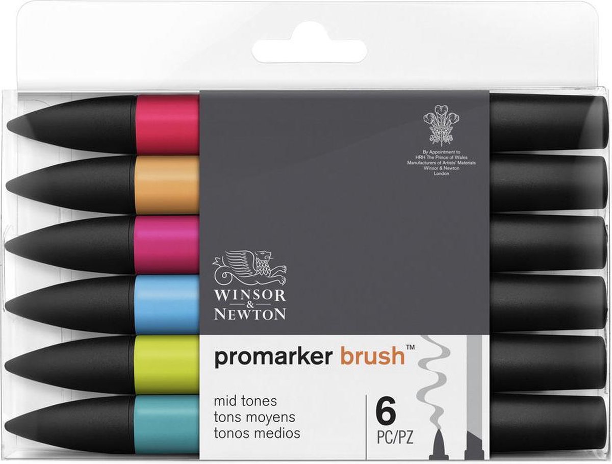 6 feutres PROMARKER Tons pastel Winsor & Newton : Chez