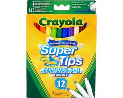Crayola - Supertips - Viltstiften - 12 Wasbare Viltstiften - Voor Kinderen