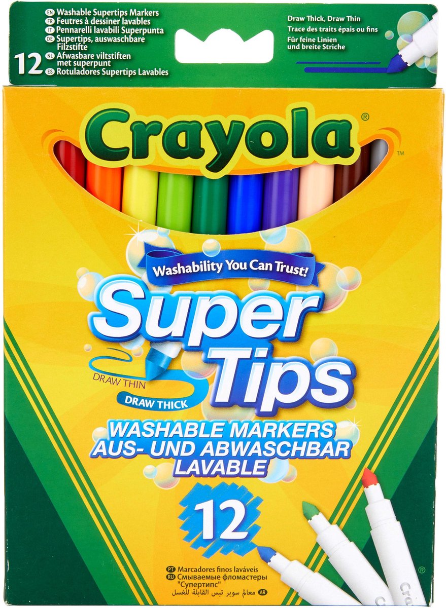 Crayola 12 Viltstiften met superpunt
