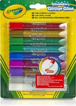 Crayola - 9 Wasbare Glitterlijmtubes met doseerdop - Gesorteerde kleuren